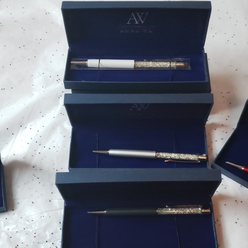 Authentic Crystal Black stones Writing Pen